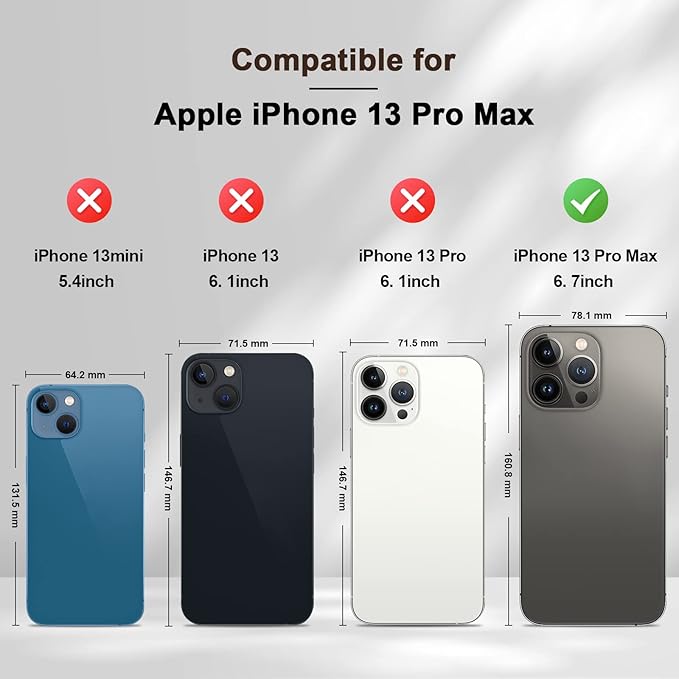 Jasonyu Flip Wallet Case for iPhone 13 Pro Max,Leather Magnetic Folio Cover with Card Holder,Kickstand - TPU Shockproof Durable Protective Phone Case,Brown