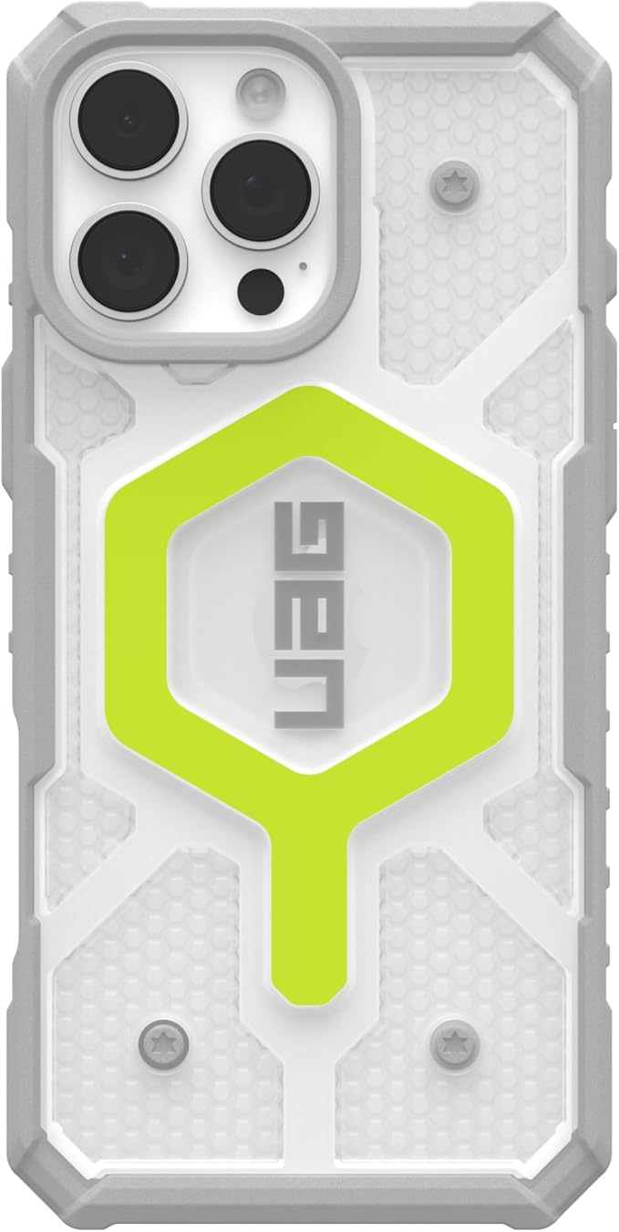 URBAN ARMOR GEAR UAG Designed for iPhone 16 Pro Max Case 6.9" Pathfinder Clear - Compatible with MagSafe Charging Rugged Shockproof Anti-Slip Military Grade Protective Cover, Active Neon