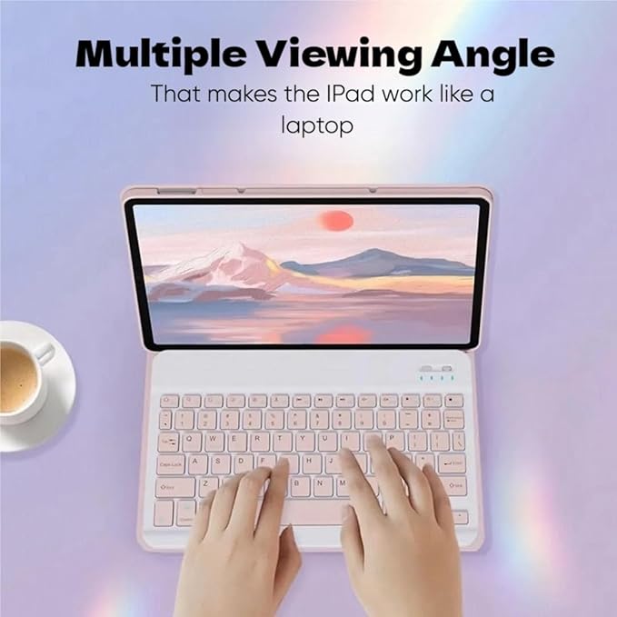 Keyboard Case for Lenovo Tab M10 Plus 3rd Gen Case 10.6 Inch 2022(TB125FU/TB128FU/TB128XU), Slim Flip Case with Magnetically Detachable Candy Color Keyboard, Black