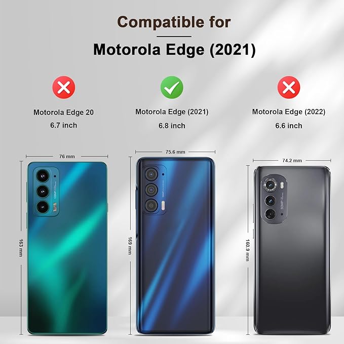 Jasonyu Flip Wallet Case for Motorola Edge 5G UW/Moto Edge (2021),Leather Magnetic Folio Cover with Card Holder,Kickstand - TPU Shockproof Durable Protective Phone Case,Brown