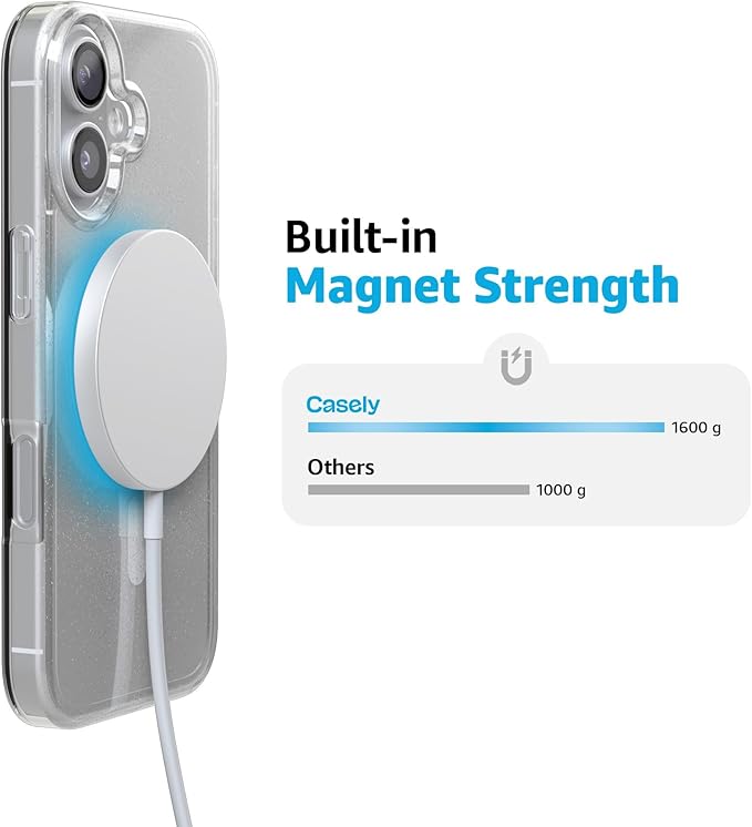 Casely iPhone 17 Case | Clear Skies | Clear Shimmer | Compatible with MagSafe | Classic Ultra Slim Design