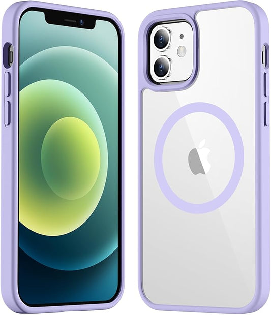 Temdan for iPhone 12 Case for iPhone 12 Pro Case,[Not Yellowing] Slim Shockproof Phone Magnetic Case-Purple