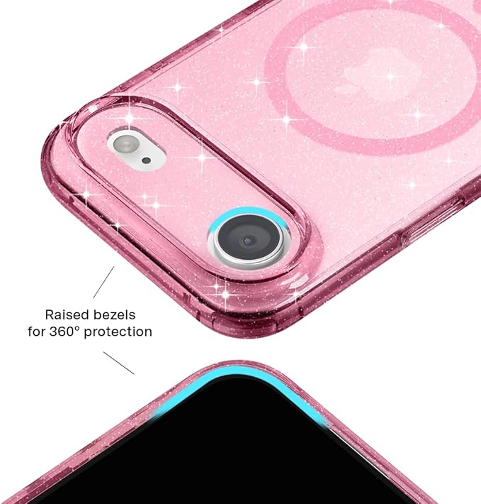 VELVET CAVIAR Case for iPhone 17 Air | Compatible with MagSafe | 10ft Drop Tested | Protective Designer Cases | Pink Stardust Glitter
