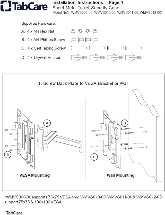 TABcare Locking Anti-Theft Metal Case for Samsung Galaxy TAB A 10.5" Tablet for Kiosk, POS, Store, Show Display, Time Clock (TAB A 10.5, White)