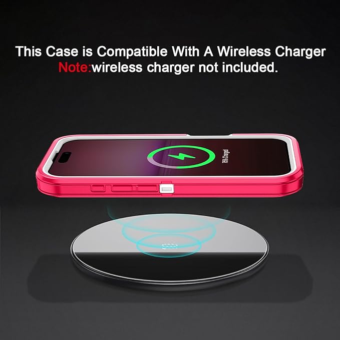 for iPhone 16 Case Shockproof Dust/Drop Proof 3-Layer Full Body Protection [Without Screen Protector] Rugged Heavy Duty Cover Case for Apple iPhone 16 6.1" 2024,Pink/White