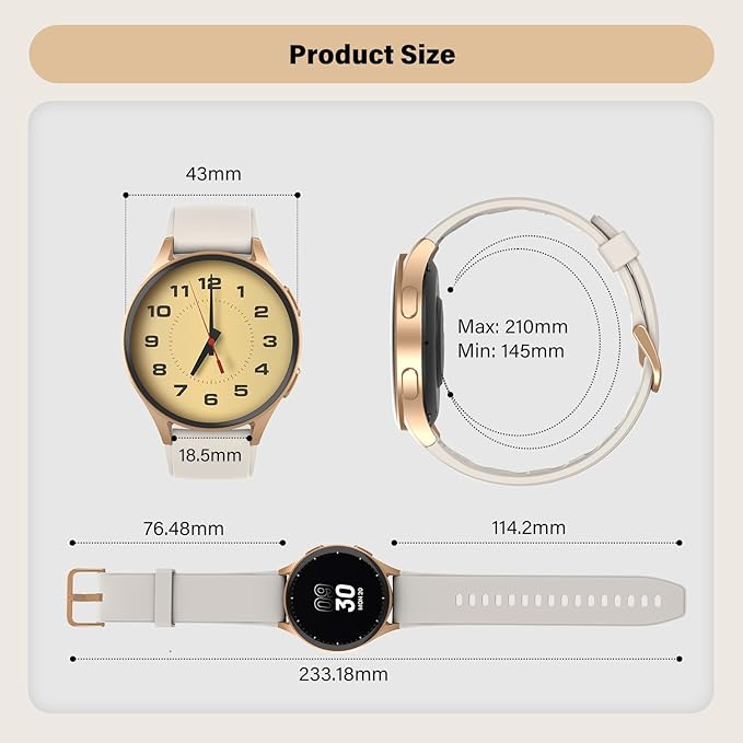 Smart Watch for Women, Built-in Alexa, GPS, HRV, VO2 Max, Blood Oxygen, Sleep & Stress Monitor, Compass, Altimeter, 1.32" AMOLED, Fitness & Women’s Health, iOS Compatible