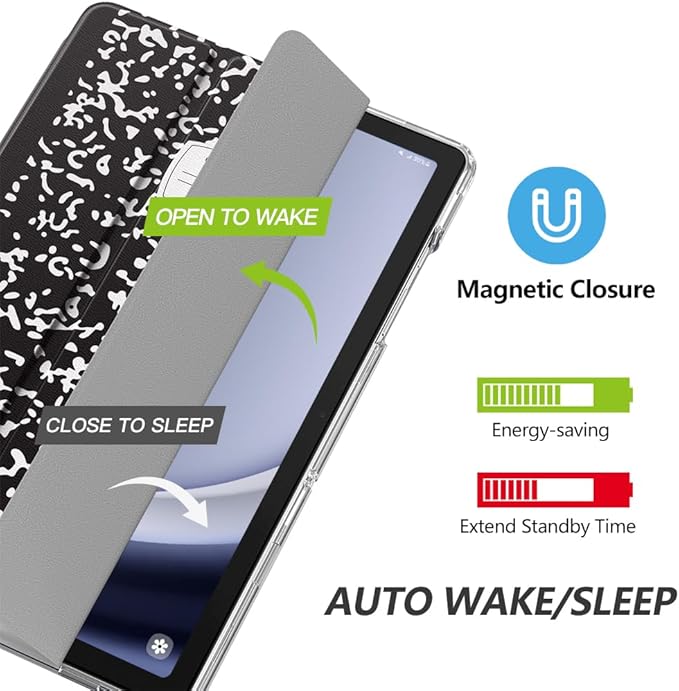 MoKo Case for Galaxy Tab A9+/A9 Plus 11 inch 2023, Slim Stand Protective Smart Cover with Hard PC Translucent Back Shell for Tab A9 Plus Tablet (SM-X210/X216/X218), Auto Wake/Sleep, Notebook Black