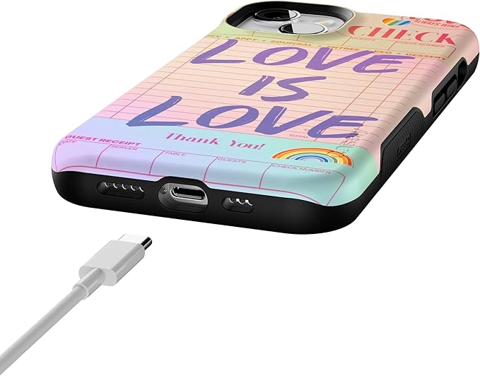 Casely iPhone 14 Case | Love is Love | Guest Check Pride | Compatible with MagSafe | Bold Protective Design