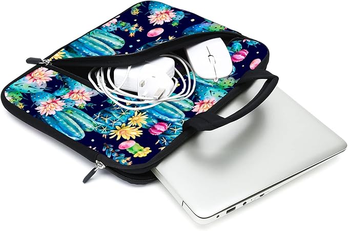11.6" 12.2 inches Laptop sleeve Chromebook Case Ultrabook Case Notebook Sleeve Tablet Case Neoprene Handle Sleeve for Men Women, Two pockets Fit Apple MacBook Air Samsung Acer HP DELL(Cactus)