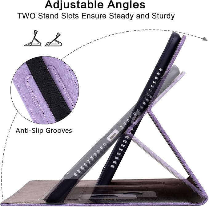 Case for Lenovo Tab M11 (TB-330FU/330XU) 11" 2024, Embossed Lace PU Leather Flip Folio Stand Cover Case with Elastic Band Card Slots Pen Holder & Multiple Viewing Angles- Purple