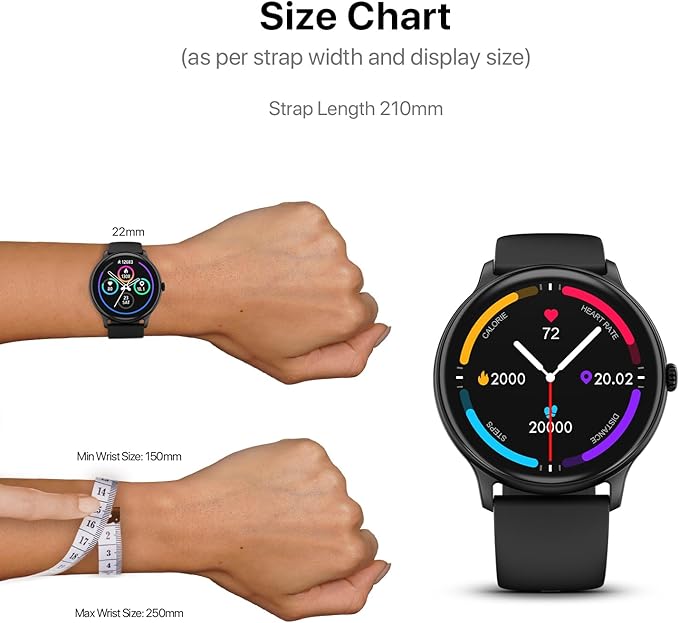 Fire-Boltt Phoenix Pro 35.3mm (1.39 inch) Bluetooth Calling Smart Watch, AI Voice Assistant, Metal Body with 120+ Sports Modes, SpO2, Heart Rate Monitoring (Black).