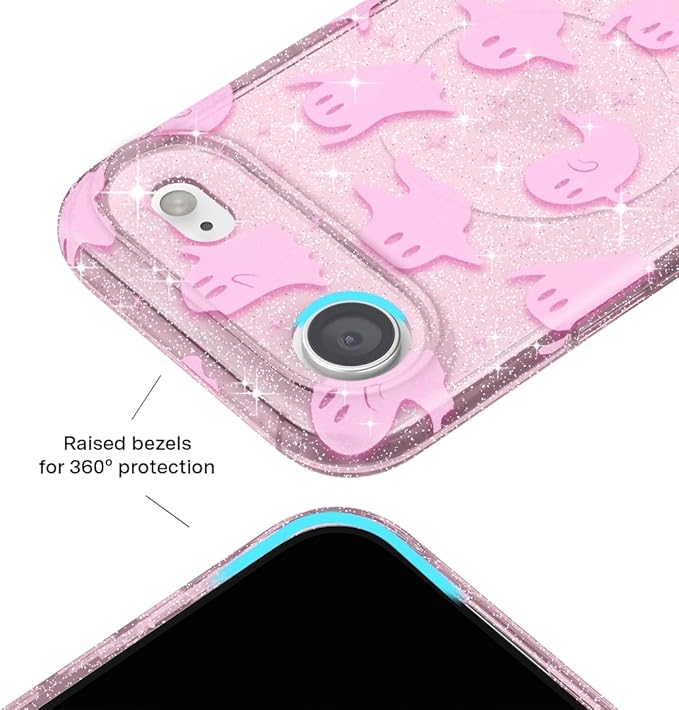 VELVET CAVIAR Case for iPhone 17 Air | Compatible with MagSafe | 10ft Drop Tested | Protective Halloween Cases | Ghosted Pink Glitter