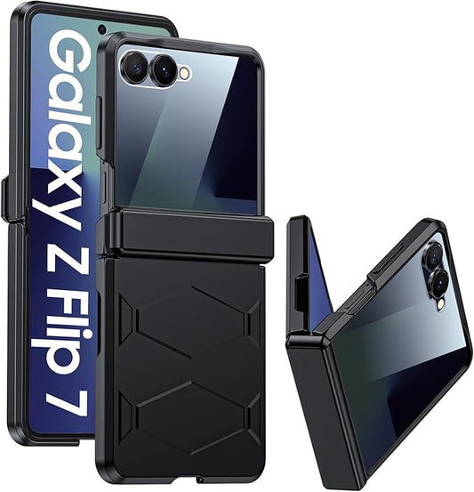 for Samsung Galaxy Z Flip 7 Case,Built-in Privacy Screen Protector&Hinge Protection Shockproof All-Inclusive Smartphone Cover for Samsung Galaxy Z Flip 7(Black)