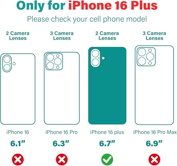 Compatible with iPhone 16 Plus Case with Invisible Magnetic Ring Stand [Compatible with Magnetic] [Military Drop Protection] Shockproof Slim Hard Back Soft Edge Case 6.7 Inch, Black