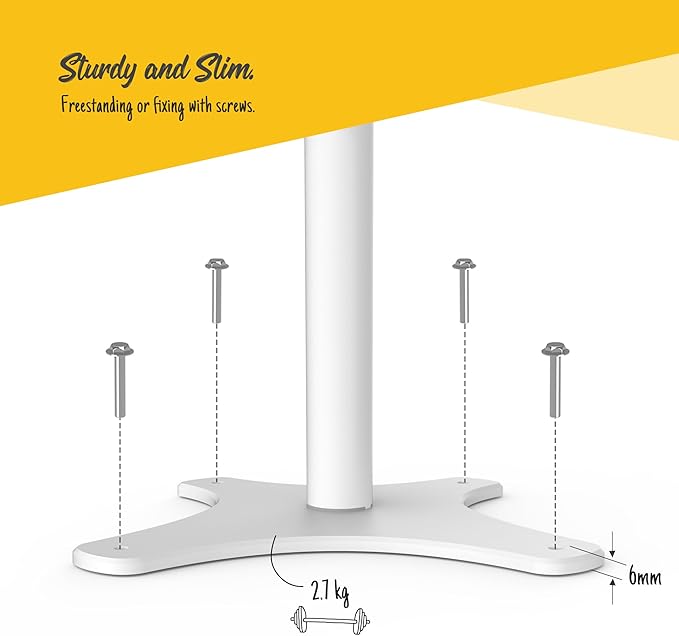 Tablet Kiosk Floor Stand, All Metal Rotate Lockable - Compatible with 10.9" iPad 10th, Pro 11" 1 2 3 4, Air 4 5, Air 11", iPad 11"(A16) - BSF301WA