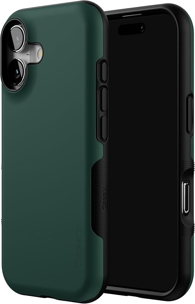 Casely iPhone 17 Case | The Boyfriend Collection | Forest Green | Bold Protective Design | Compatible with MagSafe