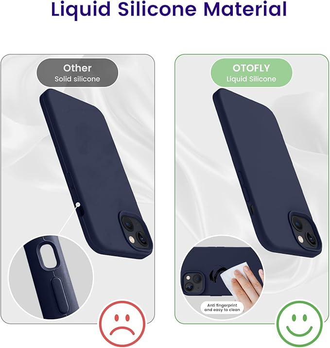 OTOFLY Designed for iPhone 14 Case, Silicone Shockproof Slim Thin Phone Case for iPhone 14 6.1 inch (Midnight Blue)