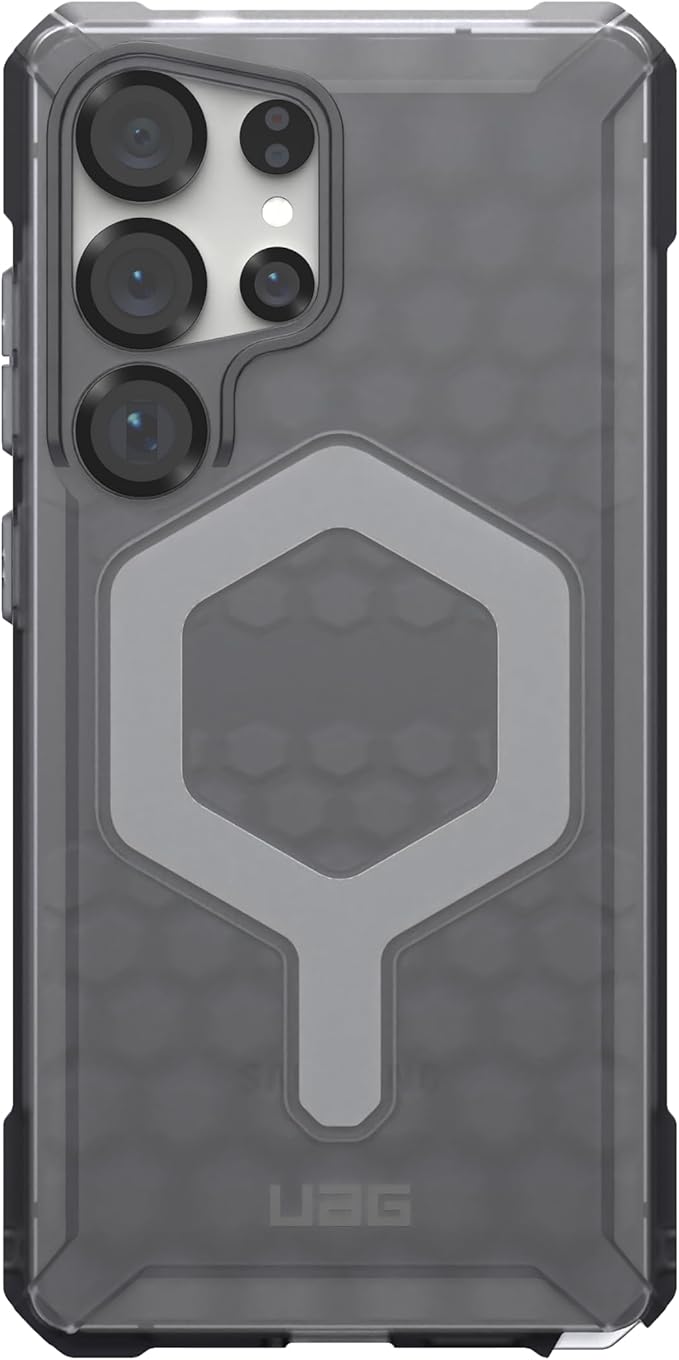 URBAN ARMOR GEAR UAG Designed for Samsung Galaxy S25 Ultra Case 6.9" Essential Armor - Compatible with Magnetic Charging Rugged Military Drop Tested Anti-Slip Protective Cover, Ash