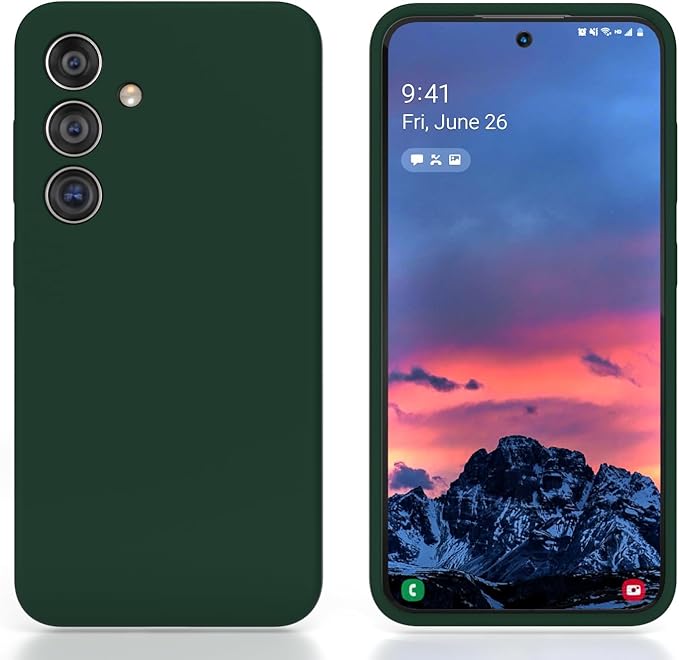 E Segoi Designed for Galaxy S24 Case, Liquid Silicone Gel Rubber Shockproof Case Soft Microfiber Cloth Lining Cushion Compatible with Galaxy S24 5G 6.2 inch (Sequoia Green, S24-6.2")
