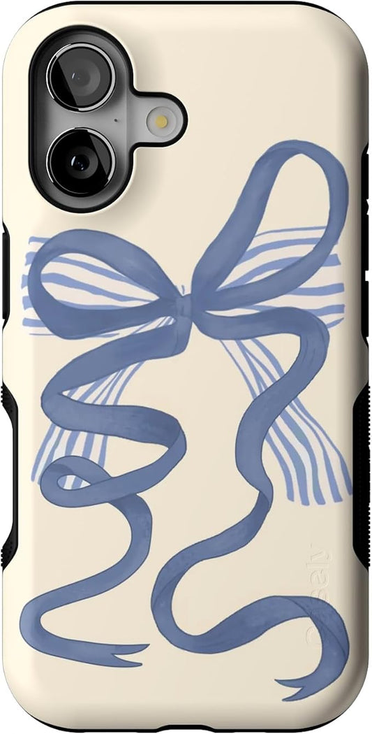 Casely iPhone 17 Case | Heartstrings | Blue Bow | Bold Protective Design | Compatible with MagSafe