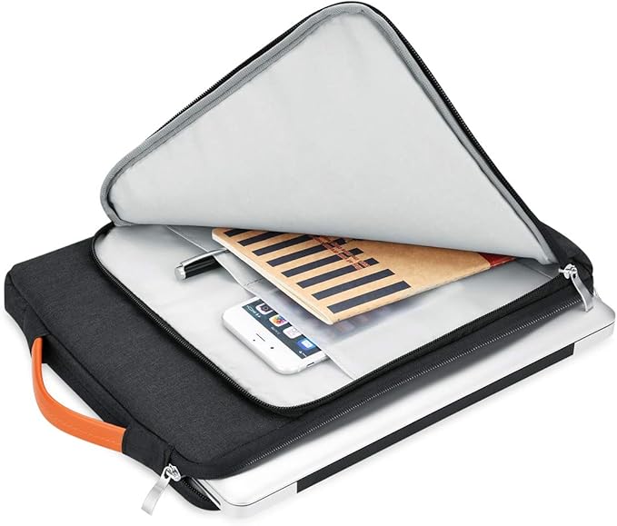 14 13.5 13.3 13 Inch Laptop Sleeve Shockproof Case Bag Compatible with MacBook Pro 14 13 inch/MacBook Air 13.3/ Dell XPS 13/ Surface Laptop 13.5/ iPad Pro 12.9, HP Lenovo Asus Acer - Black