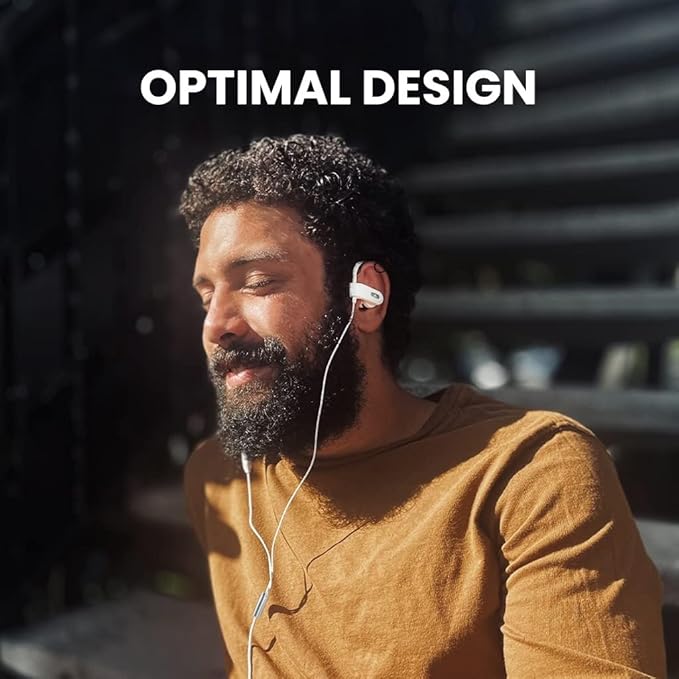 Avantree C171 - USB-C Wired Earbuds, Microphone & Volume Controls, Compatible with New iPhone 15 & 16, Samsung, Google & Android Type C Phones, Headphones, Ear Hook for Running & Sports - White