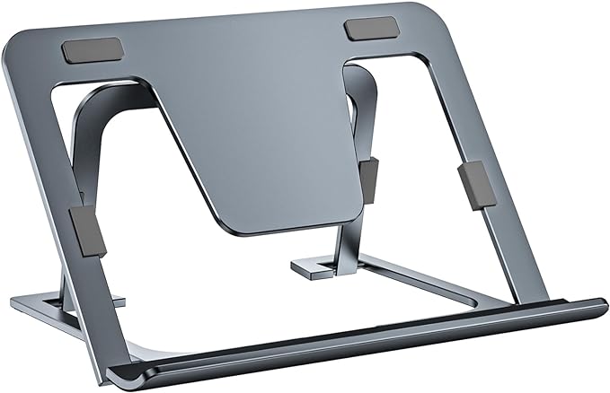 Tablet Stand Adjustable & Foldable, Slim Portable Aluminum Tablet Holder for Desk, Compatible with iPad Pro/Air/Mini, Samsung Tab, Surface Pro, Kindle Fire (7-13") (Gray)