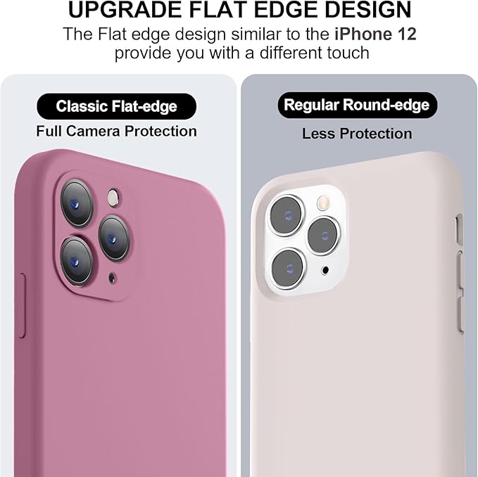 Vooii Compatible with iPhone 11 Pro Max Case, Upgraded Liquid Silicone with [Flat Edges] [Camera Protection] [Soft Anti-Scratch Microfiber Lining] Phone Case for iPhone 11 Pro Max - Lavender Purple