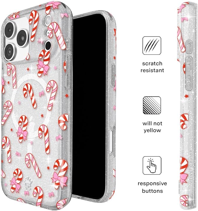 VELVET CAVIAR Case for iPhone 17 Pro | Compatible with MagSafe | 10ft Drop Tested | Protective Designer Cases | Peppermint Princess