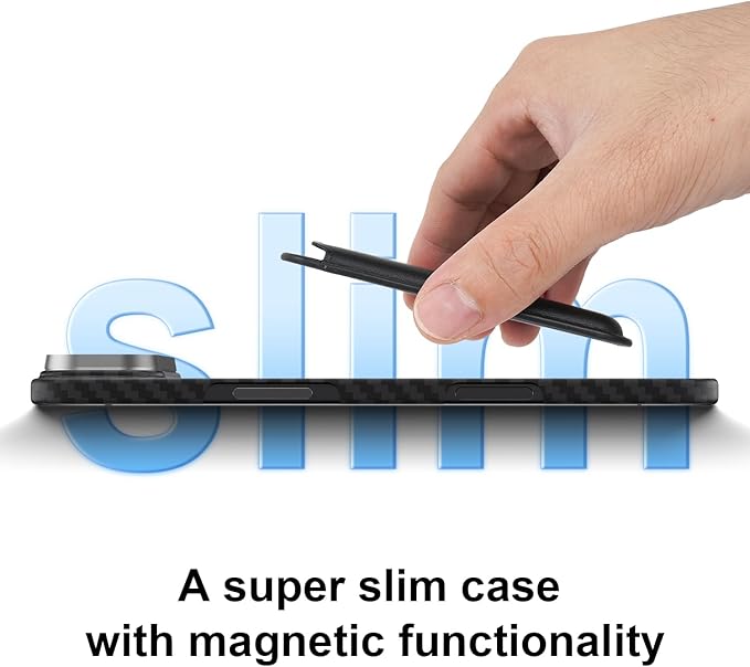 Aramid Fiber for iPhone Air Case Black/Grey(Twill), Compatible with MagSafe,Slim & Light, Case-Less Touch Feeling