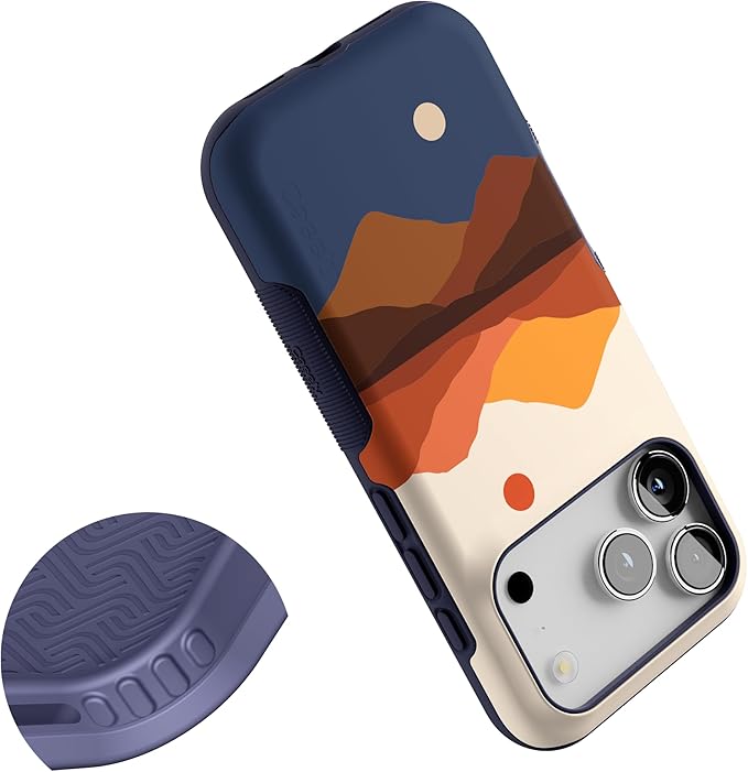 Casely iPhone 17 Pro Case | Opposites Attract | Day & Night Colorblock Mountains | Compatible with MagSafe | Bold Protective Design