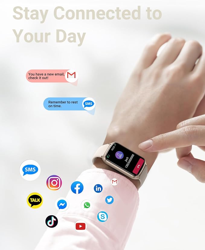 Health Fitness Tracker with 24/7 Heart Rate, Blood Oxygen, Blood Pressure, Sleep Tracker, 5ATM Waterproof Activity Trackers with Step Tracker, Pedometer (S & L Bands Included)