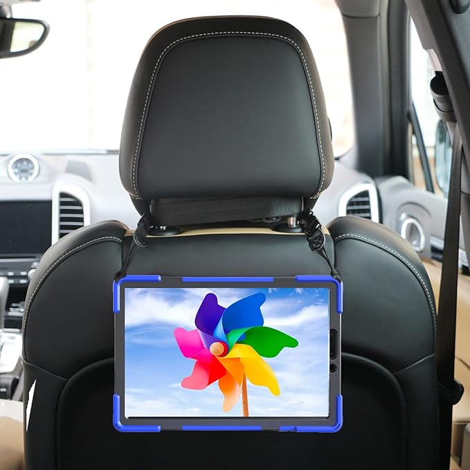 Shockproof Case for Samsung Galaxy Tab A9+/A9 Plus 11'' 2023 (SM-X210/X216/X218),Portable Heavy Duty Tablet Cover with 360 Rotating Stand Handle Strap & Shoulder Belt Carrying Case (New Blue)