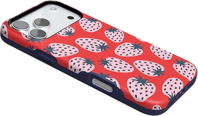 Casely iPhone 17 Pro Case | I'd Pick You | Red Strawberry | Compatible with MagSafe | Bold Protective Design