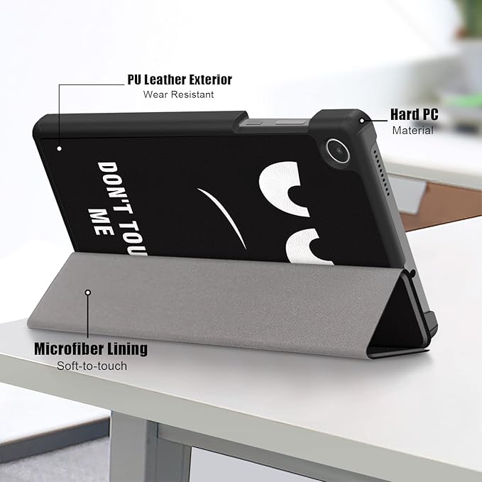 Case for Lenovo Tab M8 4th Gen 2023, Folding Folio Ultra-Thin PU Leather Stand Case Cover for Lenovo Tab M8 4th Gen TB-300FU Don't Touch Me