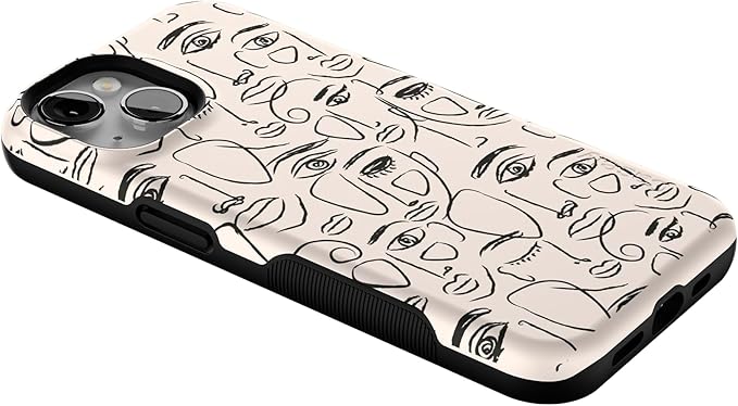 Casely iPhone 14 Case | We're All Human | Minimal Face Art | Compatible with MagSafe | Bold Protective Design