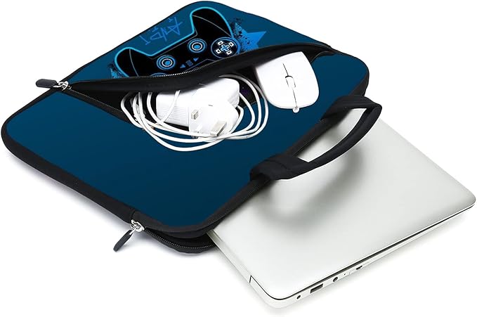 11.6-12.2 Inch Laptop Sleeve Case With Two Pockets - Chromebook, Ultrabook, Notebook, Tablet Neoprene Handle Case for Men Women - Fits Apple MacBook Air, Samsung, Acer, HP, DELL (Games-2)