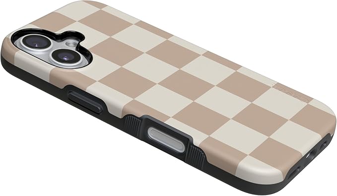 Casely iPhone 17 Case | Fit Check | Neutral Checkerboard | Compatible with MagSafe | Bold Protective Design