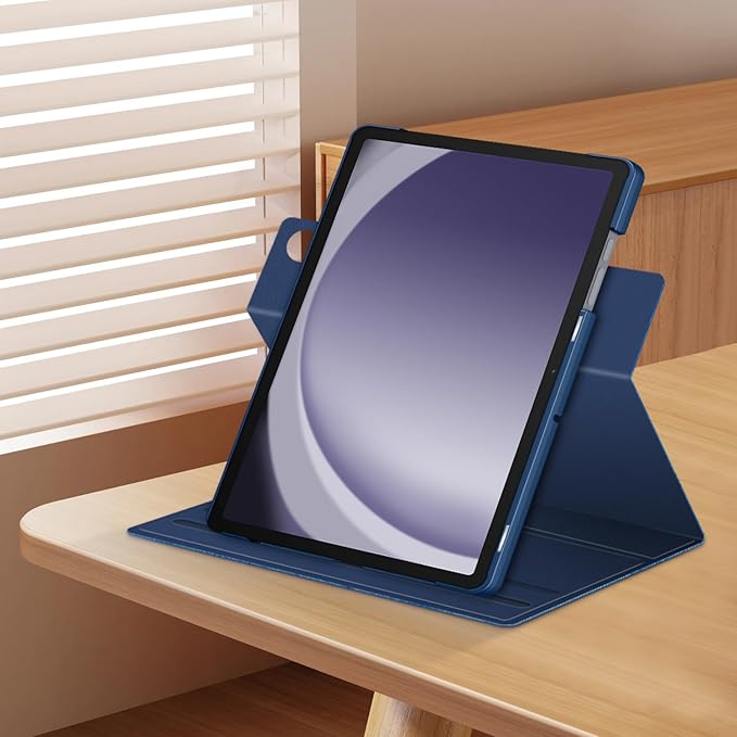 Case for Samsung Galaxy Tab A9 Plus/Galaxy Tab A9 + 11 Inch 2023 SM-X210/X216/X218 Tablet,360° Rotating Stand Cover with Auto Sleep/Wake,Dark Blue