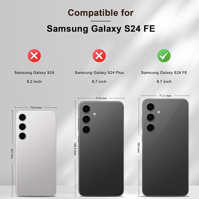 Jasonyu Flip Wallet Case for Samsung Galaxy S24 FE,Leather Magnetic Folio Cover with Card Holder,Kickstand - TPU Shockproof Durable Protective Phone Case,Brown