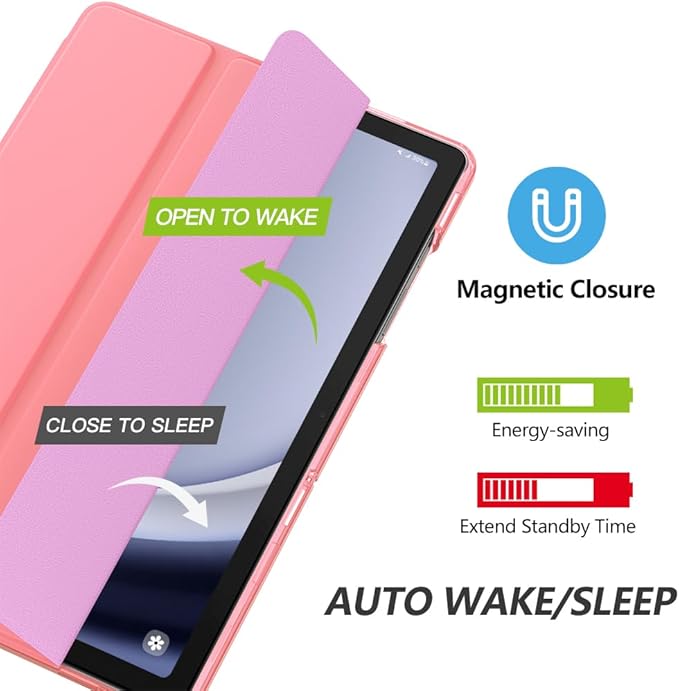 MoKo Case for Galaxy Tab A9+/A9 Plus 11 inch 2023, Slim Stand Protective Smart Cover with Hard PC Translucent Back Shell for Tab A9 Plus Tablet (SM-X210/X216/X218), Auto Wake/Sleep, Conch Shell