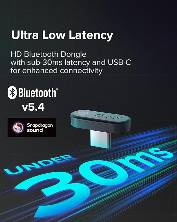 Cleer ARC 3 Gaming Earbuds - True Wireless Open Ear Headphones,Ultra-Low Latency,Snapdragon & Dolby Sound, Bluetooth 5.4, USB-C Dongle,50Hr Battery, Compatible with PS4, PS5, PC, Quest, Switch, Black