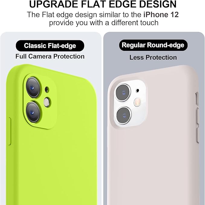 Vooii Compatible with iPhone 11 Case 6.1 inch, Soft Liquid Silicone with [Anti-Scratch Microfiber Lining] [Flat Edge] [Camera Protection] Shockproof Phone Case for iPhone 11 - Fluorescent Green