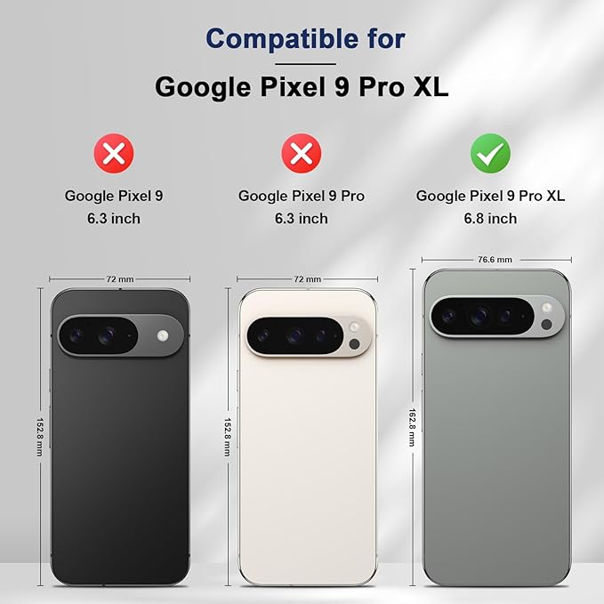 Jasonyu Flip Wallet Case for Google Pixel 9 Pro XL,Leather Magnetic Folio Cover with Card Holder,Kickstand - TPU Shockproof Durable Protective Phone Case,Blue