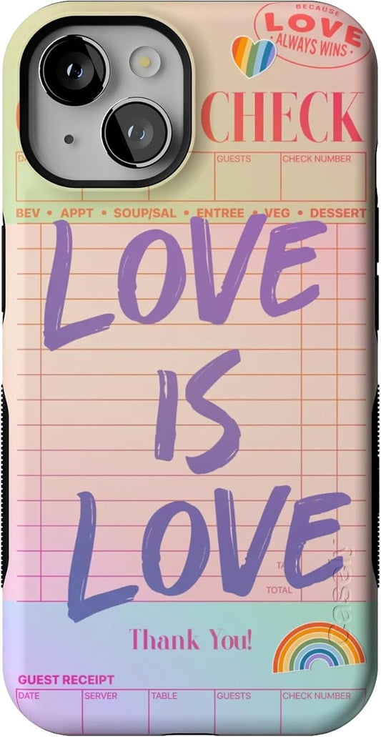 Casely iPhone 14 Case | Love is Love | Guest Check Pride | Compatible with MagSafe | Bold Protective Design