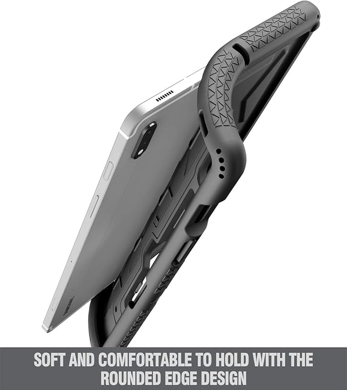 Poetic TurtleSkin Series for Samsung Galaxy Tab S7 (2020 Release) / S8 (2022 Release) 11''inch Tablet Case with S Pen Holder, Heavy Duty Shockproof Kids Friendly Protective Silicone Cover, Black