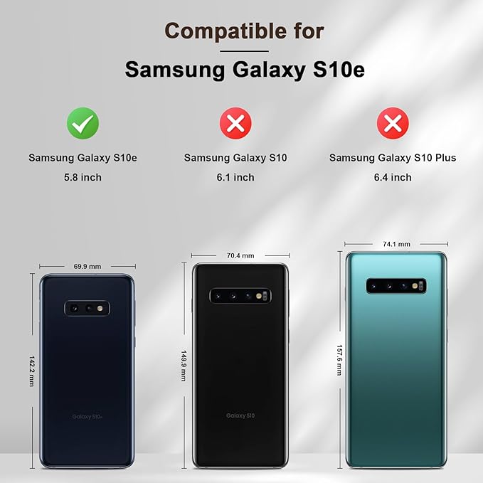 Jasonyu Flip Wallet Case for Samsung Galaxy S10e,Leather Magnetic Folio Cover with Card Holder,Kickstand - TPU Shockproof Durable Protective Phone Case,Brown