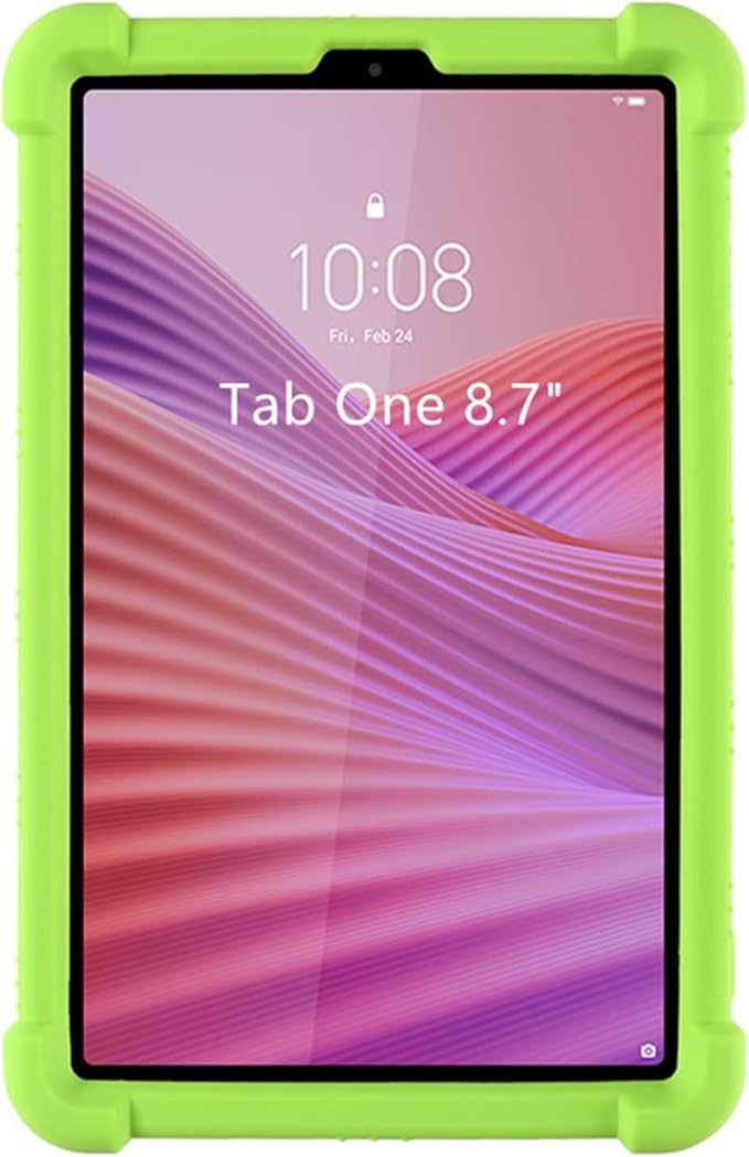 Case for Lenovo Tab One 8.7 Inch Tablet 2025 (TB305FU), Kids Friendly Soft Silicone Adjustable Stand Cover for Lenovo Tab K9 Tablet 8.7 inch Tablets (Green)