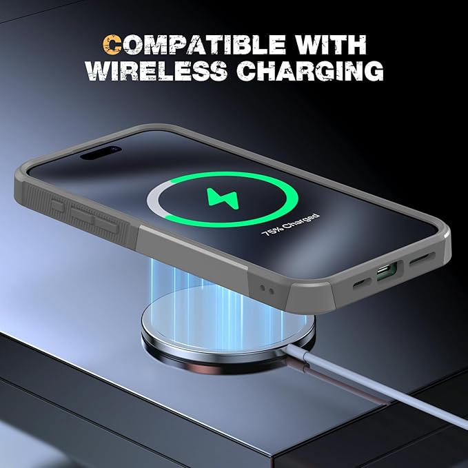 Diaclara Designed for iPhone 15 Pro Max Case, [with Privacy Screen Protector] [Anti Spy] [Military Grade Drop Protection] Heavy Duty Full-Body Shockproof Phone Case, Natural Titanium