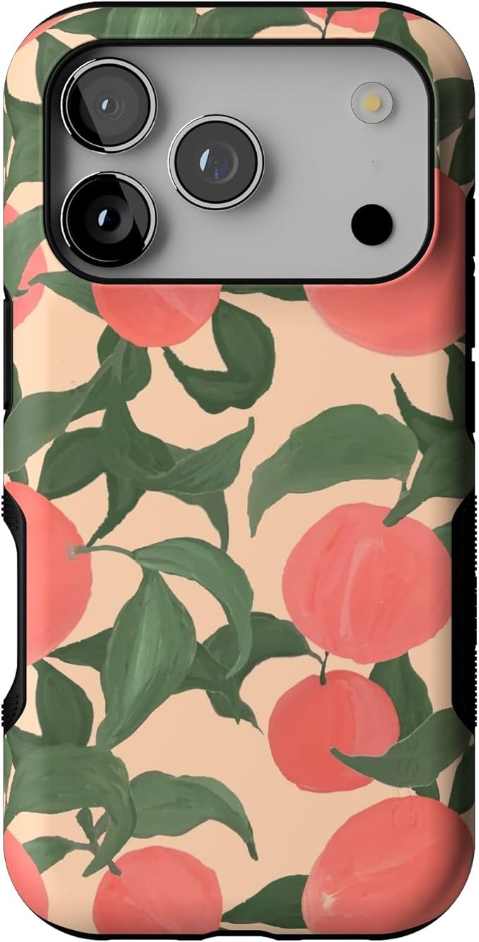 Casely iPhone 17 Pro Case | Feeling Peachy | Blush Vines | Bold Protective Design | Compatible with MagSafe